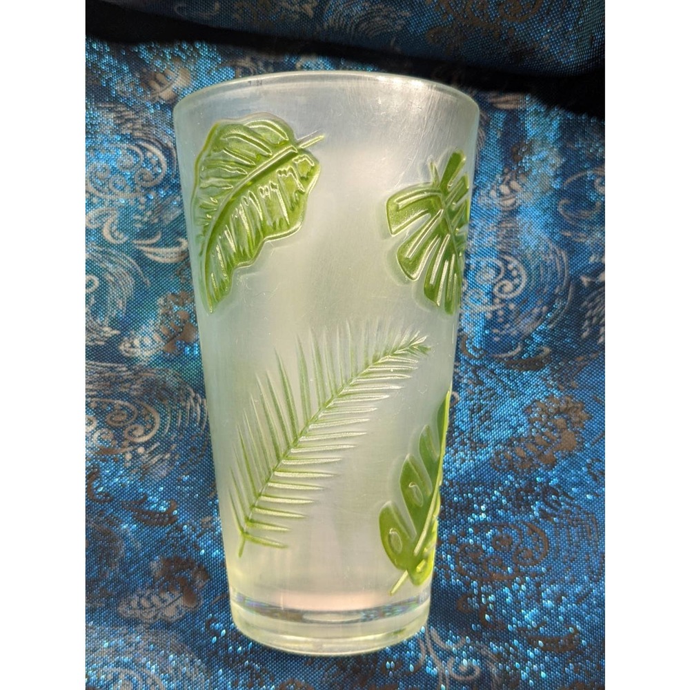 Vintage Plastic Monstera & Ferns Plant Cup